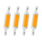 QfireQ R7s LED 118mm Nicht Dimmbar 10W Ersetzt R7S 100W Halogenstab, 360° Highlight LED Bulbs Kaltweiß 6000K R7S 118mm COB LED Linear für Baustrahler/Deckenlampe, 4PCS,Warm White,8W