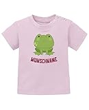 Comedy Shirts - Clipart Frosch - Wunschname - Baby T-Shirt - Rosa/Fuchsia Gr. 56/62
