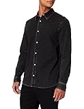 Calvin Klein Jeans Herren Slim Foundation Shirt Hemd, Bb220-Washed Black, L