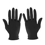 100 Stück dickes PVC-Tattoos für Heimausflüge, Reinigungsmittel, gemischte Nitrilhandschuhe, Einweghandschuhe, Küche & Essen (M,Schwarz)