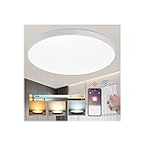 LED Deckenleuchte Dimmbar mit Fernbedienung APP 24W, Deckenlampe Led Dimmbar IP44 Audor Wohnzimmerlampe Lichtfarbe und Helligkeit Einstellbar Idear für Schlafzimmer Kücke Bad Kinderzimmer Büro, Ø33