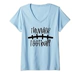 Damen Thunder Football School Spirit Team Maskottchen Spiel Nacht T-Shirt mit V