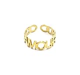 Oh My Shop BG1306 Ring, Glieder mit Botschaft Liebe, Stahl, verg