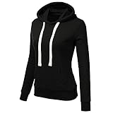 DUIGUN Frauen Damen Feste Kapuzentasche Langarm Sweatshirt Pullover Tops Shirt Mit Kapuze Sweatshirt Strick Hoodie Pullover Mode Casual Langarm Kordelzug Sweatshirts H