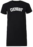 Clickbait Funny YouTube Title - Clickbait Damen T-Shirt Lang Tee Schwarz Women's Black T-Shirt Long
