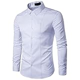 Shirt Herren Basic Selbstanbau Typ Einfarbig Einfache Herren Langarm Frühling und Herbst Business Casual Urlaub Klassisches All-Match Herren F