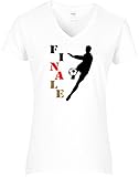 Elegantes Damen WM Shirt Deutschland Fussball Finale Schriftzug Fussballer Germany 2018, T-Shirt, Grösse M, W