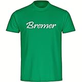 VIMAVERTRIEB® Herren T-Shirt Bremen - Mönchengladbacher - Druck:weiß - Shirt Männer Fußball Fanshop Fanartikel - Größe:L grü