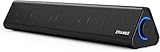 SAKOBS PC Soundbar,12W Kabelgebunder Lautsprecher unter Monitor PC TV Geräte,Computer Lautsprecher,Stereo Sound,Mikrofoneigang,USB Anschluß 3.5mm Klink
