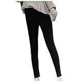 Damen Sports Leggings Slim Fit Hohe Taille Lange Thermo Winter Leggings GefüTtert Damen High Waist Strumpfhose Warme Hosen Slim Lange Leggings Yogahosen Hose Schlanke Dehnbare Hose Bequeme M