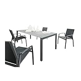 SIT Mobilia 5-teilige Sitzgruppe Etna Alpha & Argentina Aluminium eisengrau/Dekton/schwarz Tisch 210x95 cm mit 4 Stü