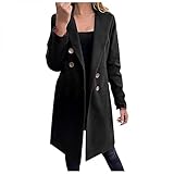 XUNN Wollmantel Damen Kunstfell Elegante Mischung Mantel Schlanke Weibliche Lange Mantel Oberbekleidung Jacke Classics Revers Wintermantel Jacke Sweat Parka mit Zweireihig