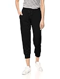 Amazon Essentials Damen-Jogginghose, Studio Terry, Capri-Hose, Black, US XS (EU XS - S)