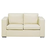 Beliani 2-Sitzer Sofa Leder beige Helsink