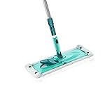 Leifheit rückenschonender Bodenwischer Combi XL, reinigungsstarker Wischer mit Mikrofaser Bezug für Fliesen und Laminat, 140cm Stahlstiel mit praktischem 360° Gelenk, Wischbreite 42cm mit Click-Sy