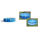 Intex Metal Frame Pool - Aufstellpool - Ø 305 x 76 cm & Solar Cover Pool - Solarabdeckplane - Ø 305 cm - Für Easy Set und F
