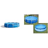 Intex Metal Frame Pool - Aufstellpool - Ø 305 x 76 cm & Solar Cover Pool - Solarabdeckplane - Ø 305 cm - Für Easy Set und F