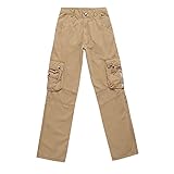 JIAYOUA Herren Cargo Hose Sommer Hose Combat Tactical Hose Männer Bequeme Outdoor Stretch Cargo Hose mit vielen Taschen Sport Jogginghose Freizeithose Trekkinghose S