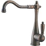 ZYDSN Küche Wasserhahn 360°Schwenkbar Nostalgie Küchenarmatur Einhebel Mischbatterie Spültischarmatur Spüle Armatur Vintage Antik Bronze,Antique B