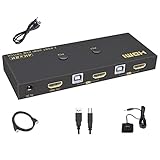 Fransande HDMI-Kompatibler 4K KVM-Switch USB 3 PC Computer KVM Switch Tastatur Switch 2 PC 1 Monitor 4K bei 30 Hz Schw