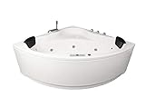 Whirlpool Badewanne Karibik Profi Made in Germany 130 x 130, 140 x 140 oder 150 x 150 cm mit 21 Massage Düsen LED Heizung Ozon Desinfektion Mit Messing Armaturen Eckwanne Spa Eckbadewanne günstig