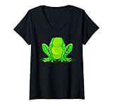 Damen Froschkostüm Halloween grüne Kröte Kinder Herren Damen Jungen Mädchen T-Shirt mit V