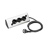 WMF Ambient Steckdosenleiste, Multi-Stecker Pro, 3er Steckdose mit 2 USB, Mehrfachsteckdose, Ambient Licht, für Küche, Büro, Wohnzimmer, 45° Winkel-Steckdose,