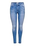 ONLY Damen Onlblush Life Mid Sk Ak Raw Rea4347 Noos Jeans, Light Blue Denim, 34 M