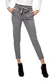 ONLY NOS Damen Hose onlNICOLE Paperbag Ankel Pants WVN NOOS, Grau (Light Grey Melange), 38 EU/32L