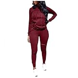 GFGHH Sport Set Damen Zweiteiler Freizeitanzug Trainingsanzug Jogginganzug Sportbekleidung Mit Kapuze Frauen Set Outfit Pullover Und Hose Langarm Kapuzenpullover Sport Hoodie Fitnessanzug für Yog