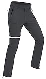 Wespornow Damen-Zip-Off-Wanderhose-Trekkinghose Atmungsaktiv Schnell Trockend Outdoorhose Abnehmbar Funktionshose Stretch Sommer Hosen (Grau, M)