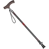 LXT-KL Carbonfaser-Holz-Spazierstock mit T-Griff-Gehstöcken Tourismus-Stock-Trekking Nordic-Walking-Stöcke Wanderkrücken für Senioren, Männer, Frauen, Senioren & Handicap (Farbe : Brown)