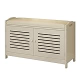 hanxiaoyishop Schuhregal Schuhgestell 3-Schicht einstellbar Schuhregal Lagerregal Doppeltürbankschuh Veränderung Organizer Kanal Sitzhocker Schuhwechselgestell Shoe Rack (Color : A)