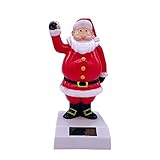 VENTDOUCE Solar Tanzender Weihnachtsmann, Weihnachtssolarbetriebene schwingende Puppe Wackelkopf animierte Figur Ornament für Büro-Home-Desktop, Fensterbank, Auto-Armaturenbrett-Dek