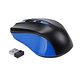 Yowablo Kabellos Maus, 2.4G Aufladung Funkmaus, Wireless Maus, Laptop Maus mit 1600 DPI USB Empfänger (Blau)
