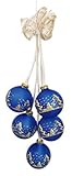 Ingbertson Glaskugelgehänge 37.087.58 Leuchtgehänge elektrisch beleuchtet Glaskugelschmuck Advent Weihnachten Dekoration Made in Germany (blau, 5-teilig)