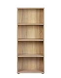 Inter Link Regal Bücherregal mit 4 Fächern Standregal Holzregal in Sonoma-Eiche Nachbildung, 60 x 30 x 145