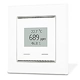 ELSNER ELEKTRONIK KNX AQS/TH-UP Touch Innenraumsensor/Luftqualität Messgerät/ CO2 Messgerät/Thermometer/Feuchtigkeitsmessgerät/Messgerät Luftfeuchtigkeit, Innenraumtemperatur & CO2 S