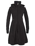 Vishes - Alternative Bekleidung - Langer Damen Fleecemantel Kapuze Stehkragen schwarz 38
