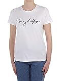 Tommy Hilfiger Damen HERITAGE CREW NECK GRAPHIC TEE Regular Fit T-Shirt, Weiß (Classic White 100), Large ( Herstellergröße: L)