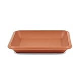 greemotion Blumentopfuntersetzer Jana in Terracotta - Blumen-Untersetzer eckig für Pflanzkübel - Pflanzenuntersetzer quadratisch aus Kunststoff - Pflanzen Untertopf 49 x 49