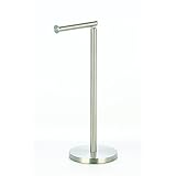 MSV Toilettenpapierhalter Stehend BxHxT: 15x43x15cm freistehender Papierrollenhalter in Edelstahl-Optik Edler Rollenhalter für WC-Rollen als Ersatzrollenhalter verchromt, Silb
