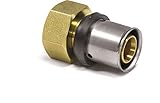 Pipetec Pressfitting Verschraubung Übergang 20x2 mm 1/2 Zoll Innengewinde TH Kontur Verbundrohr, DVGW, TH