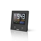Hama Funkwecker Digital „Dual USB“ (Digitalwecker mit 2-facher USB-Ladefunktion, Speed-Alarm, 2 Weckzeiten & Snooze, Anzeige für Datum, Innentemperatur & Luftfeuchtigkeit) schw