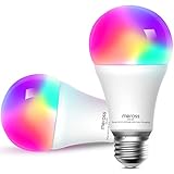 Smart WLAN Glühbirne, Meross intelligente Lampe Dimmbare Mehrfarbige LED Birne Fernbedienung E27 2700K-6500K kompatibel mit Alexa, Google Home und SmartThings, Warmweiß, 2 Stück