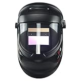 Milageto Schweißhelm Professionelle hitzebeständige Verdunkelung Schweißbrille Automatische LCD-Bildschirmdimmung Einstellbare Schweißermaske fü