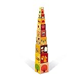 Janod J02917 „The 4 Seasons“ Quadratische Pyramide, stapelbare Klötze, Interaktionsspielzeug für Kleinkinder, für Kinder ab 1 J