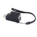 QDS Mini USB 2.0/3.0 Hi-Speed ​​Multi Port USB Hub Splitter Hub Adapter für PC Computer für tragbare Festplatten schw