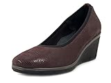 Soffice Sogno, Damen-Pumps aus Leder, Bordeaux, bequeme Pflanze, mittlere Keilabsatz, bordeaux, 37 EU