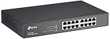 TP-Link TL-SG1016D 16-Port Gigabit-/Netzwerk Switch (Rackmount, 32Gbit/s Switching-Kapazität, geschirmte RJ-45 Ports, Metallgehäuse, IGMP-Snooping, unmanaged, Plug-und-Play) schw